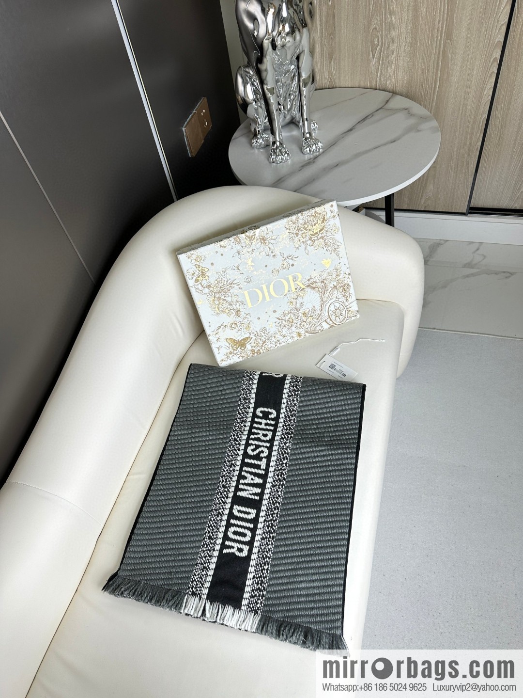 DIOR Oblique Printed Double Sided Scarf