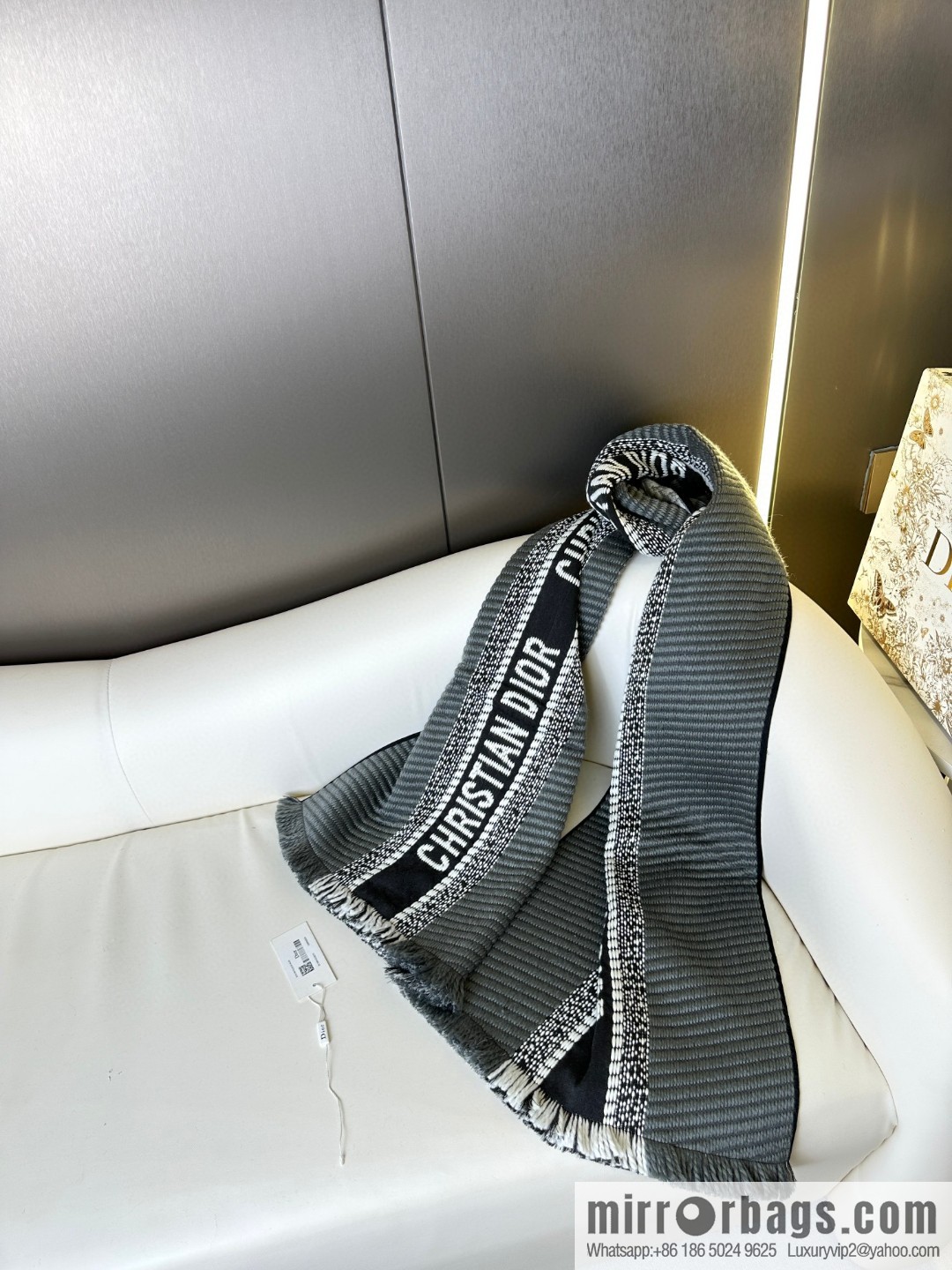 DIOR Oblique Printed Double Sided Scarf