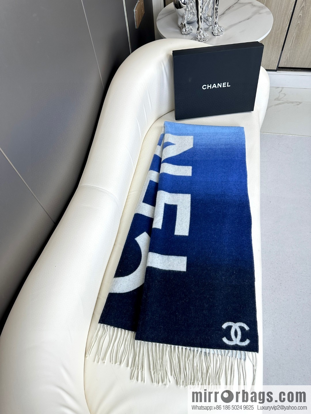 CHANEL gradual change double-sided scarf shawl