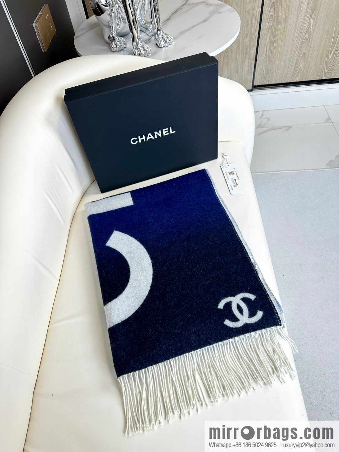 CHANEL gradual change double-sided scarf shawl