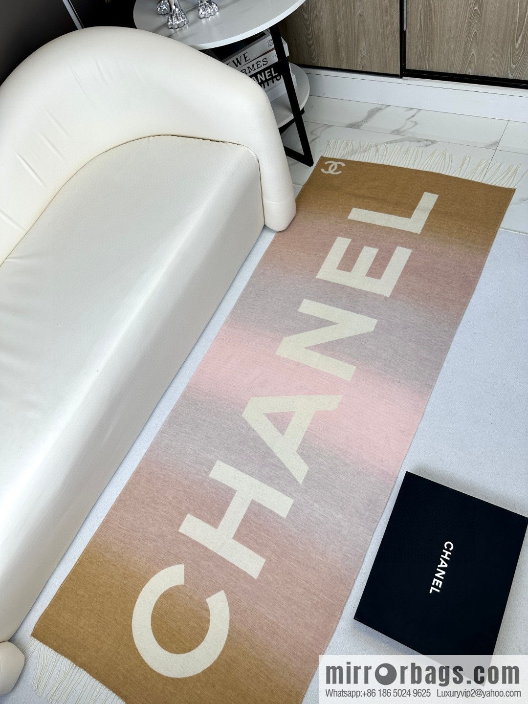 CHANEL gradual change double-sided scarf shawl