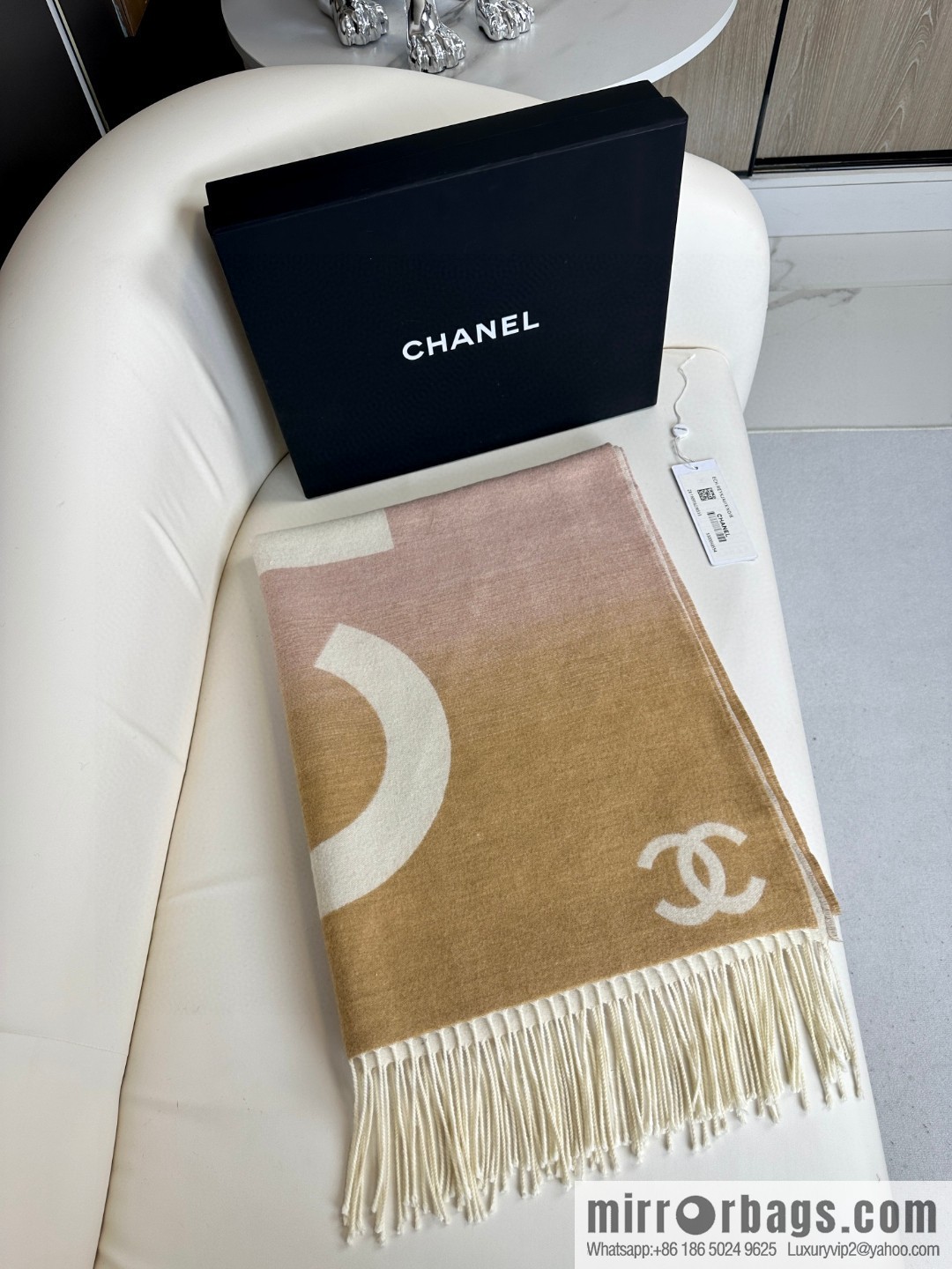 CHANEL gradual change double-sided scarf shawl