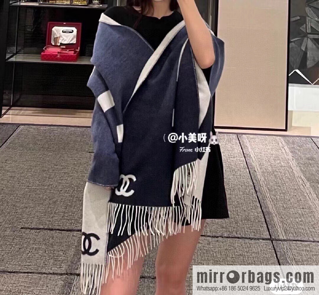 CHANEL gradual change double-sided scarf shawl