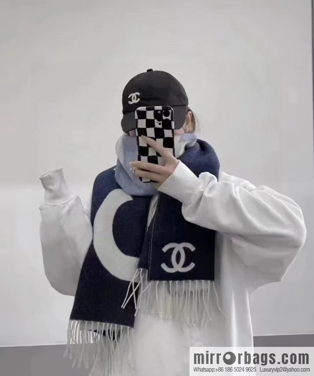 CHANEL gradual change double-sided scarf shawl