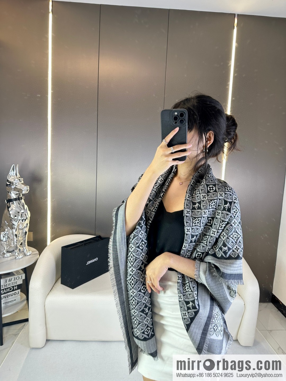 LV 2023 new 1854 cashmere square scarf