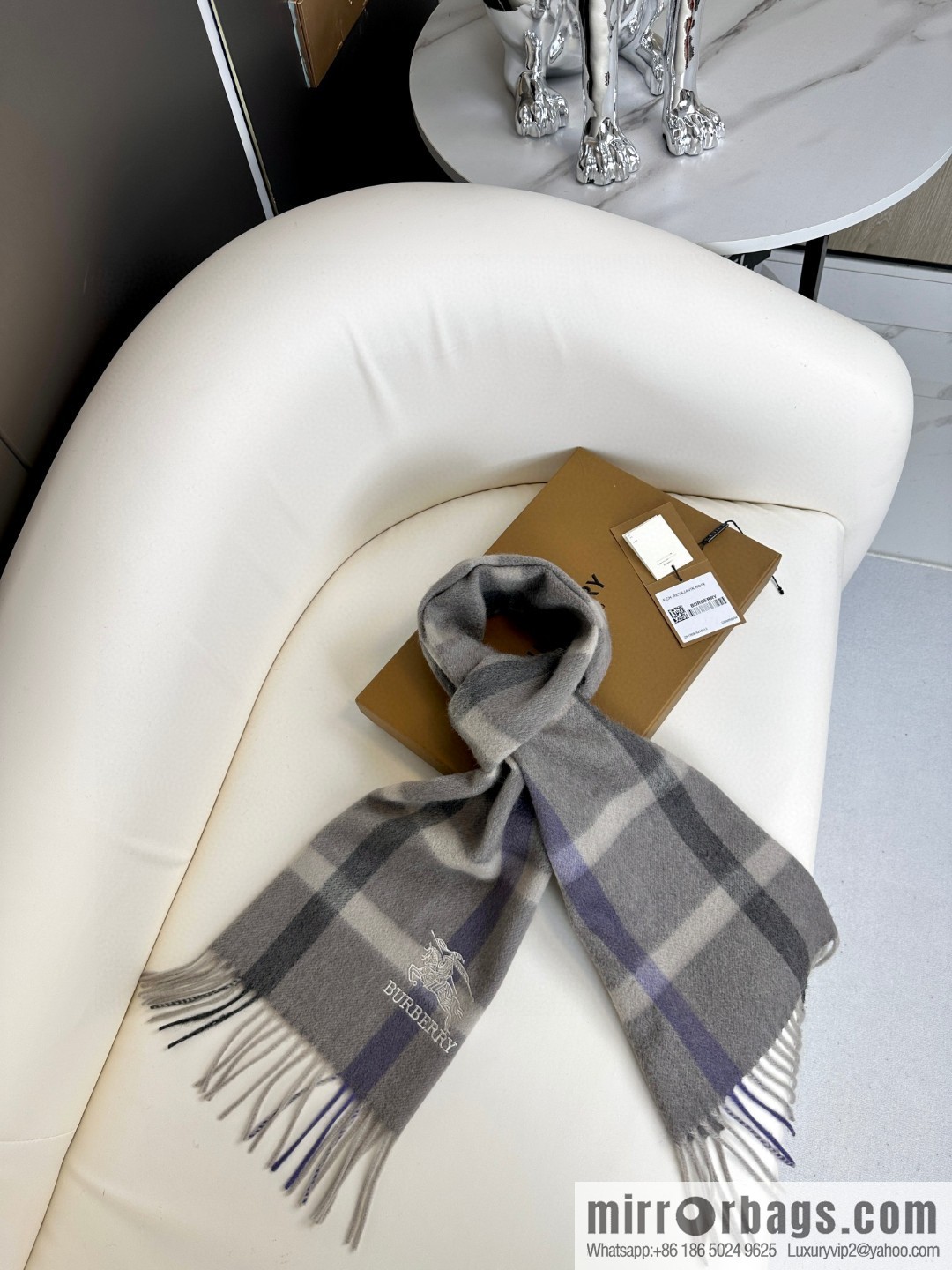 Burberry Burberry, War Horse Plaid, Couple, Cashmere Scarf