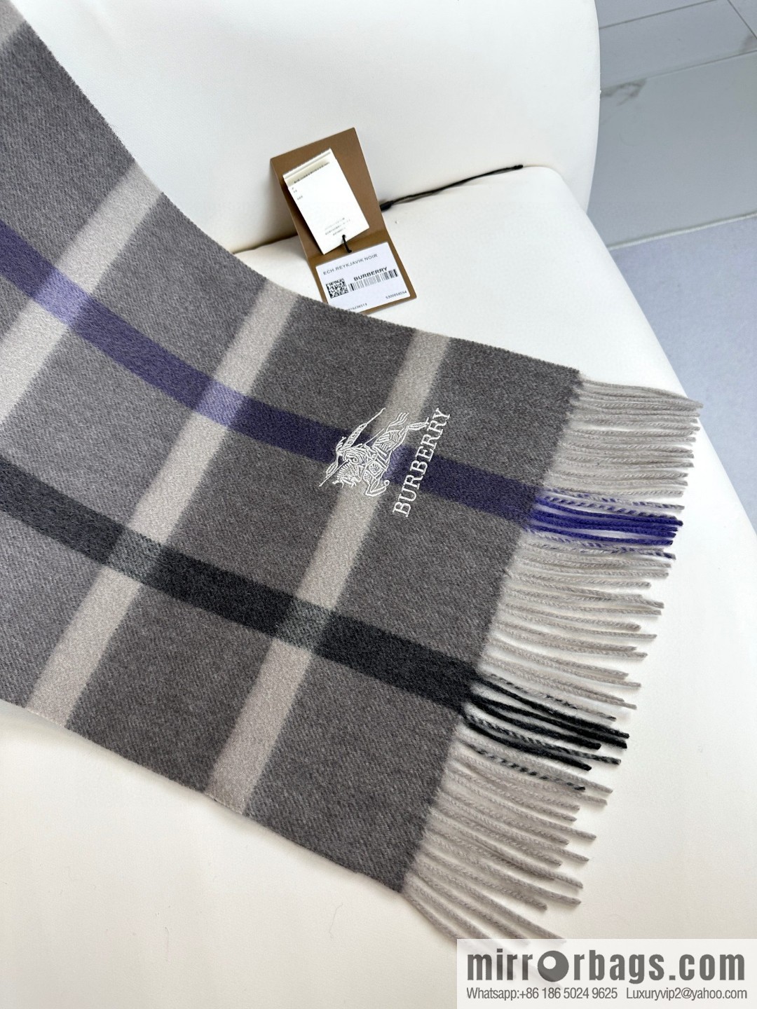 Burberry Burberry, War Horse Plaid, Couple, Cashmere Scarf
