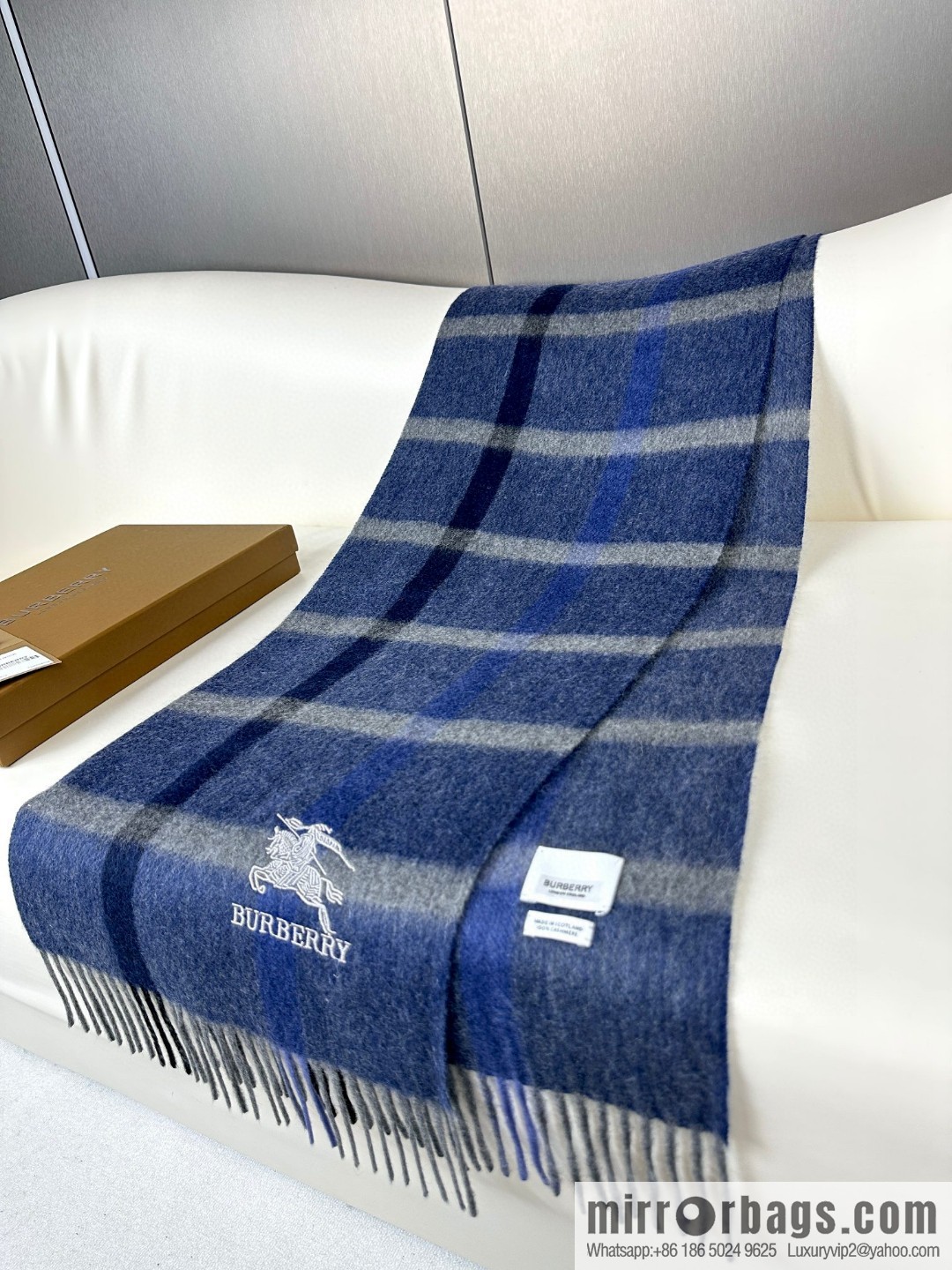 Burberry Burberry, War Horse Plaid, Couple, Cashmere Scarf