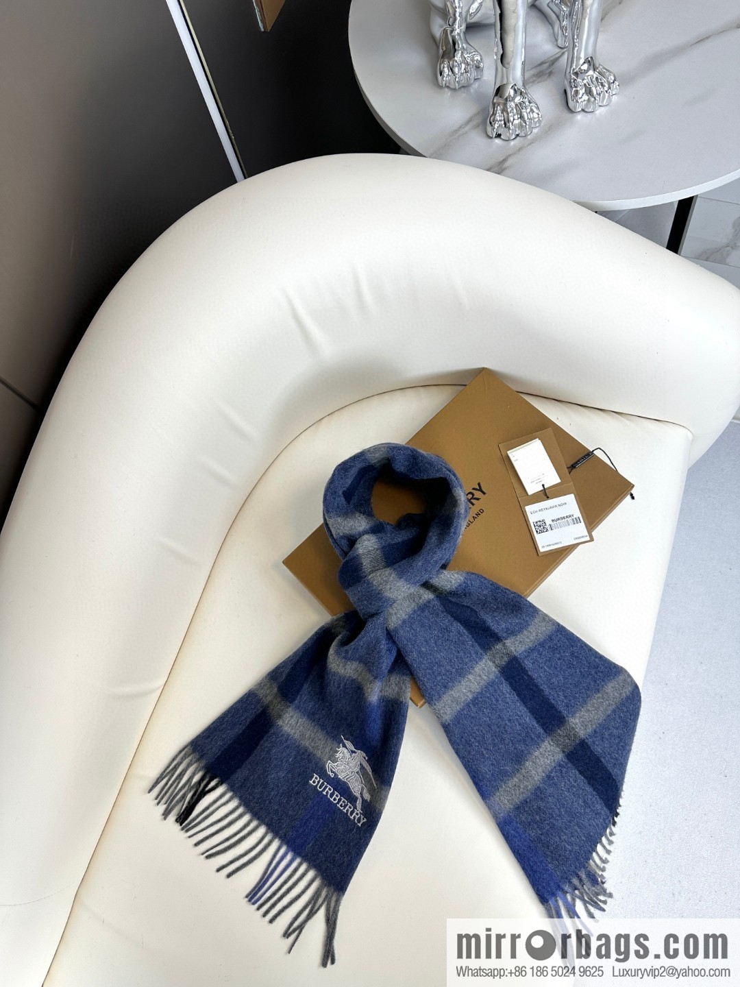 Burberry Burberry, War Horse Plaid, Couple, Cashmere Scarf