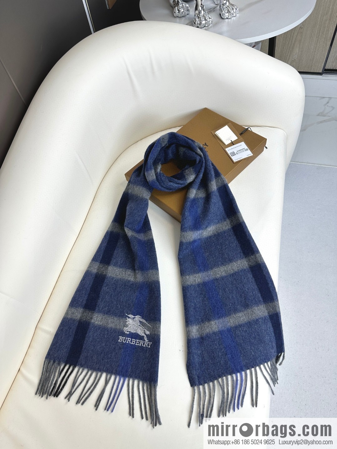 Burberry Burberry, War Horse Plaid, Couple, Cashmere Scarf