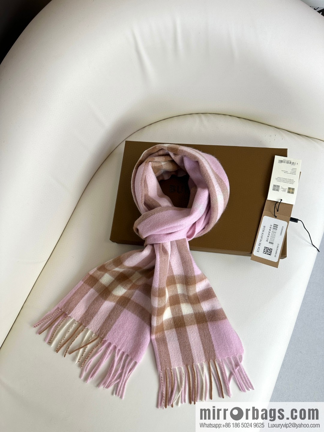 Burberry, embroidered war horse, cashmere checked scarf