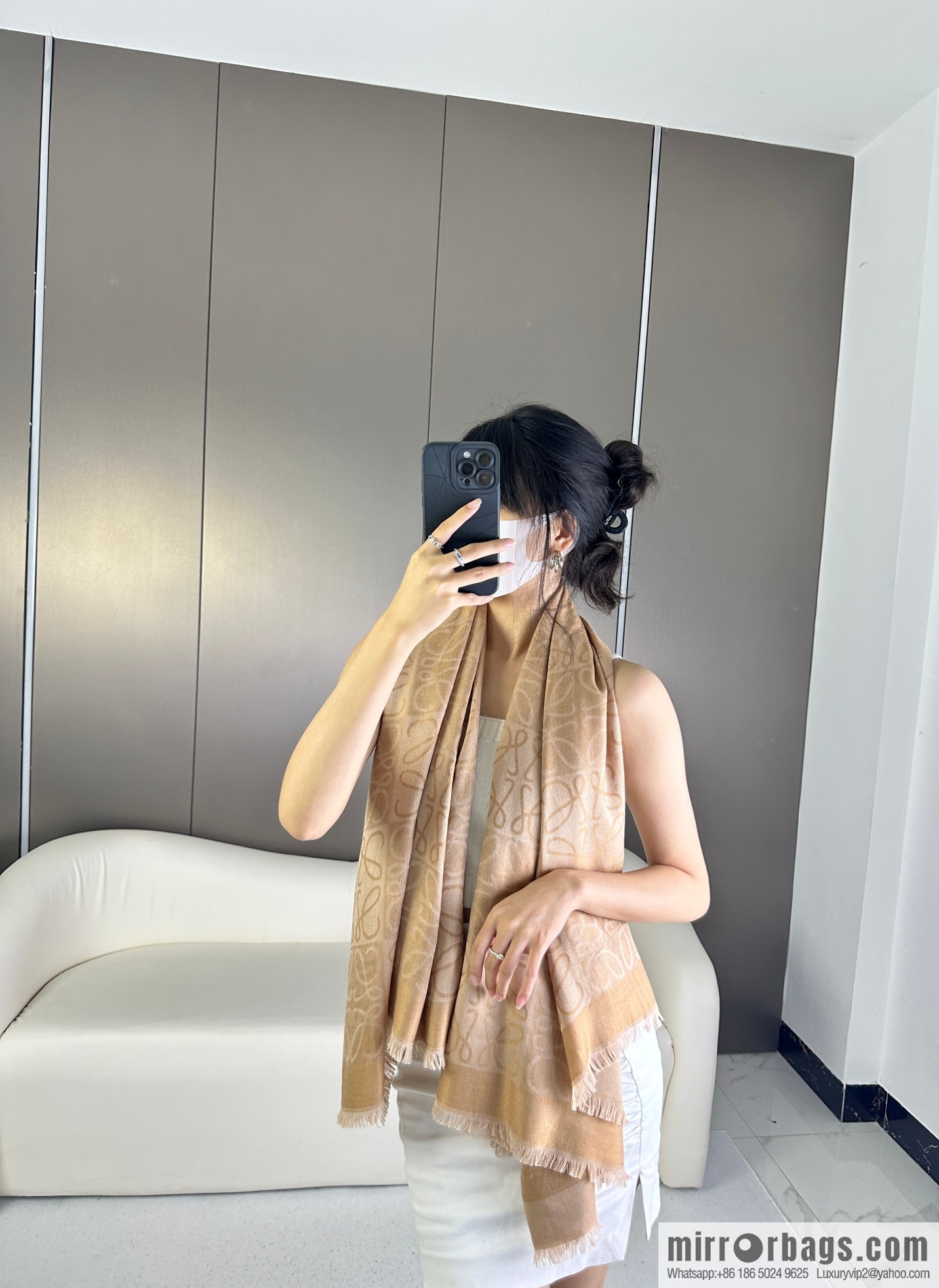 LOEWE wool + silk scarf
