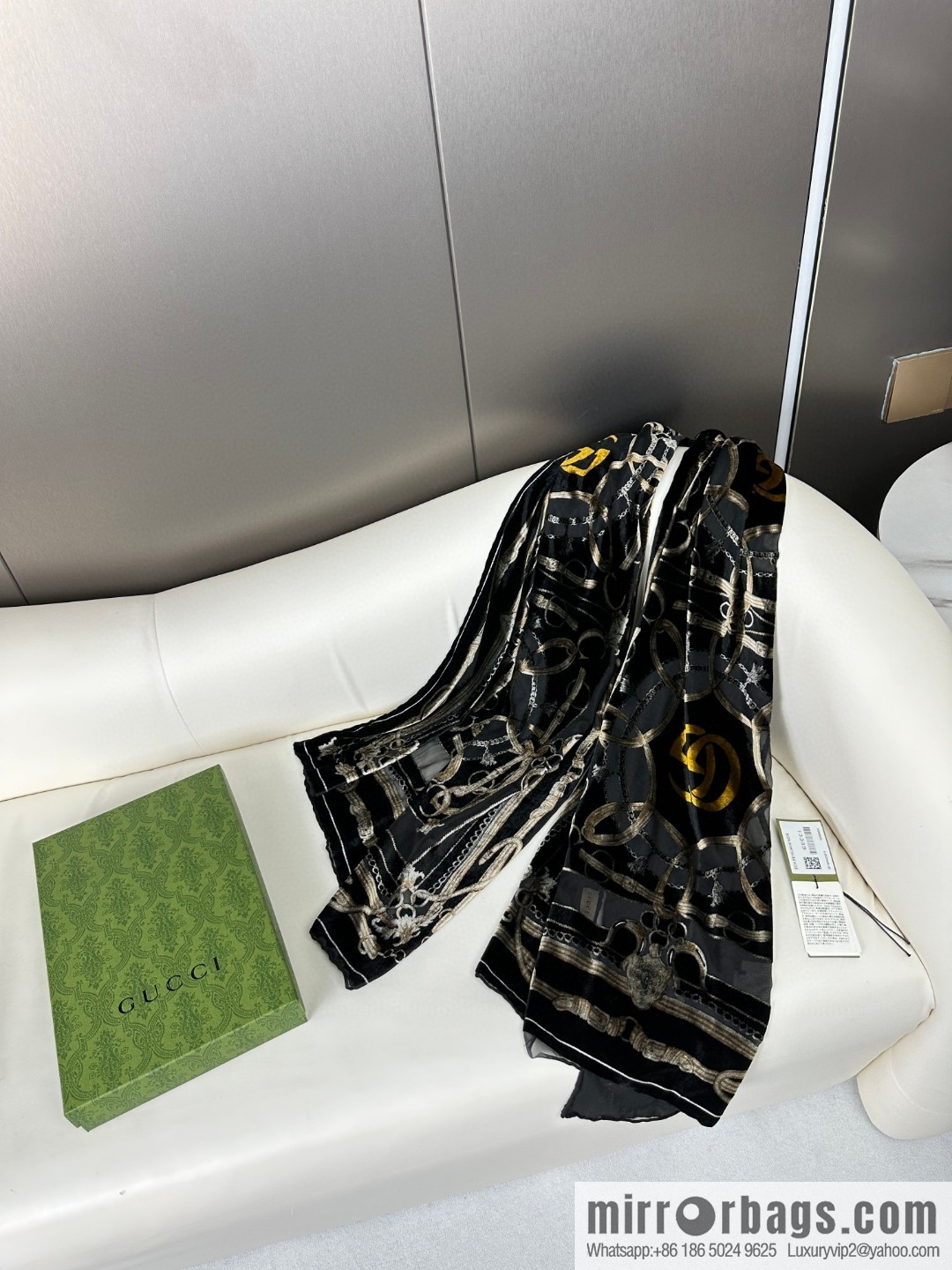 GUCCI silk plus cashmere long towel