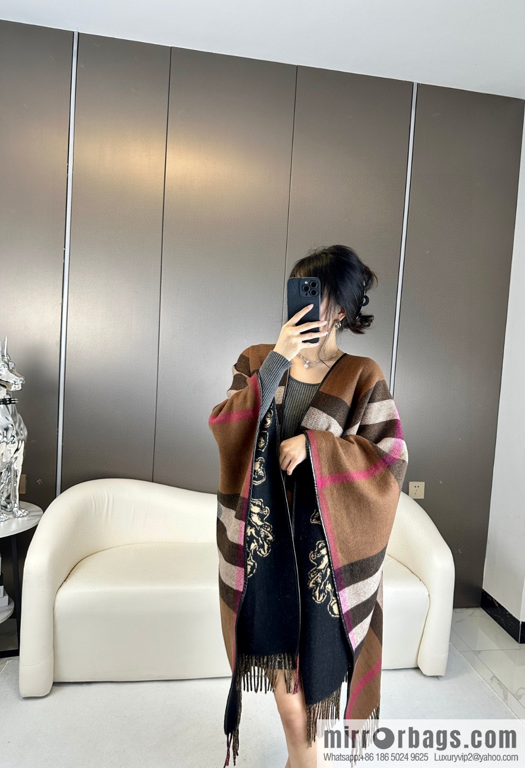 Burberry Burberry, Equestrian Rider Cashmere Jacquard Cloak