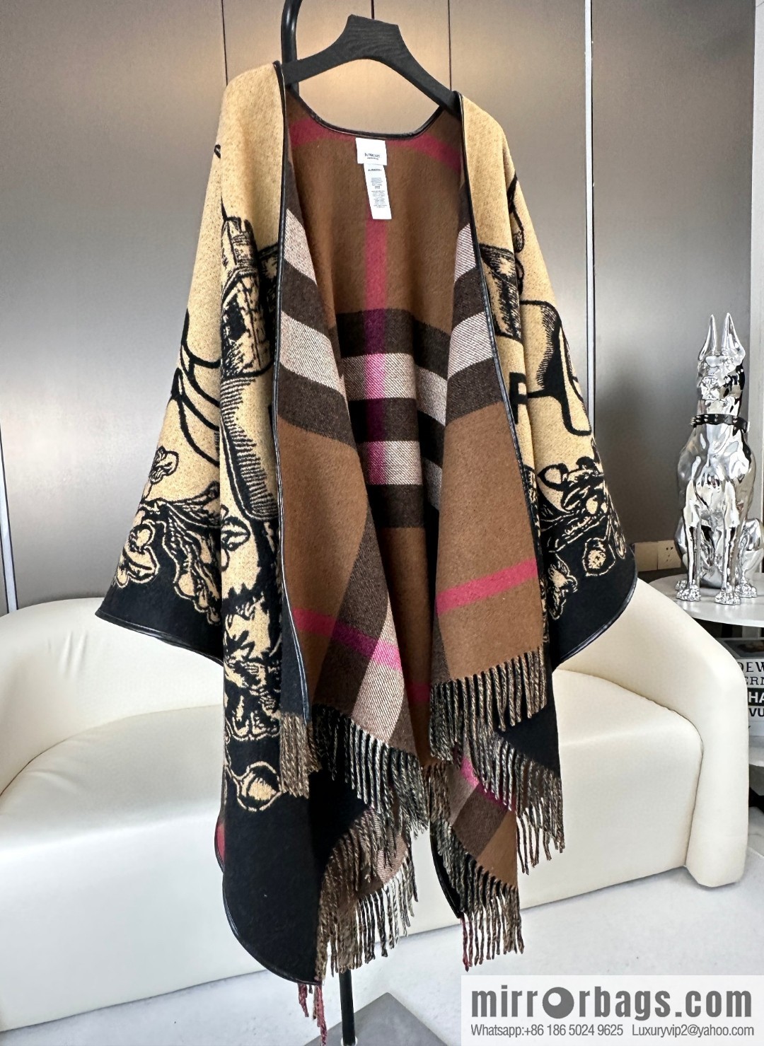 Burberry Burberry, Equestrian Rider Cashmere Jacquard Cloak
