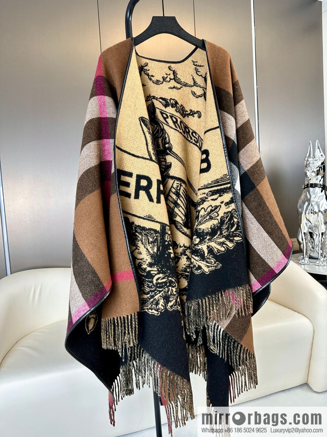 Burberry Burberry, Equestrian Rider Cashmere Jacquard Cloak