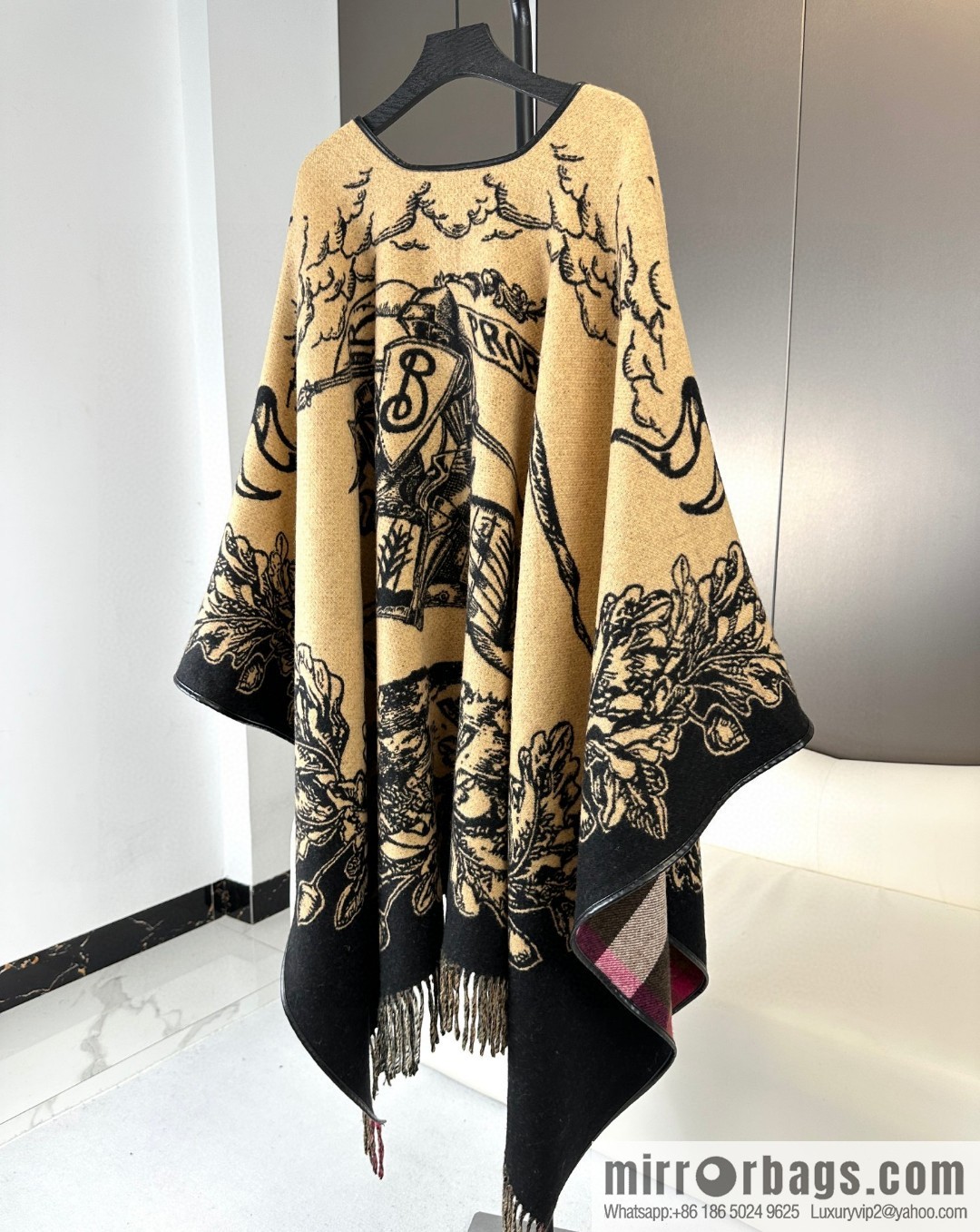 Burberry Burberry, Equestrian Rider Cashmere Jacquard Cloak