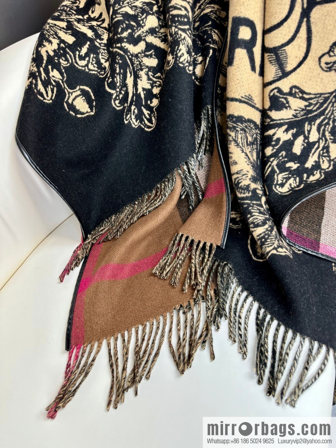 Burberry Burberry, Equestrian Rider Cashmere Jacquard Cloak