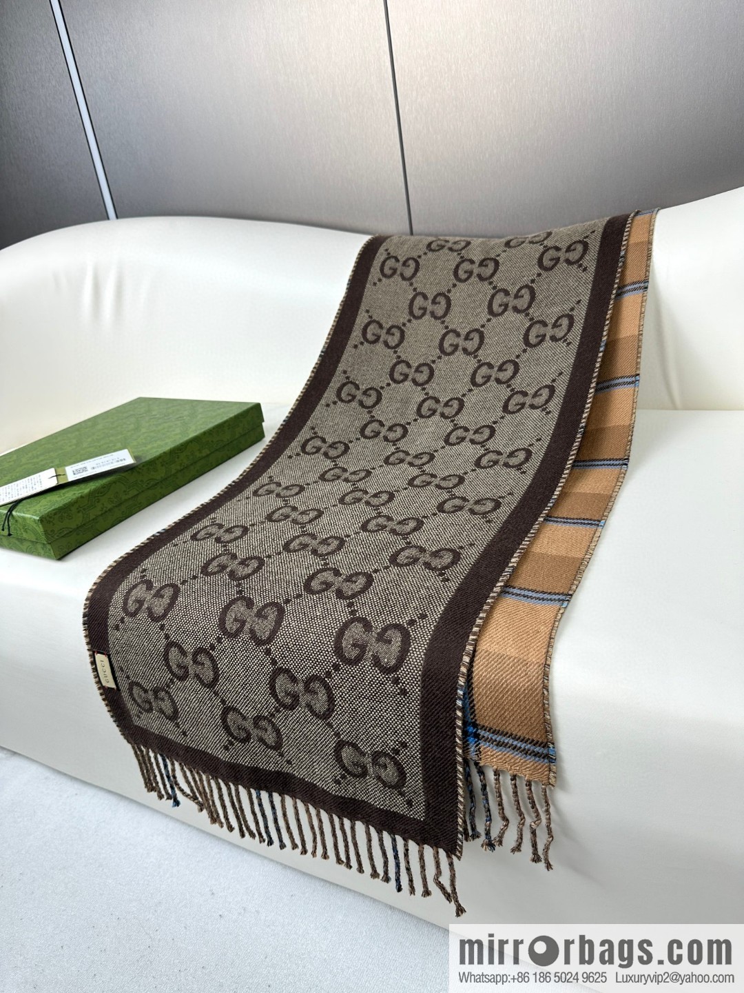GUCCI autumn and winter new jacquard double-sided scarf