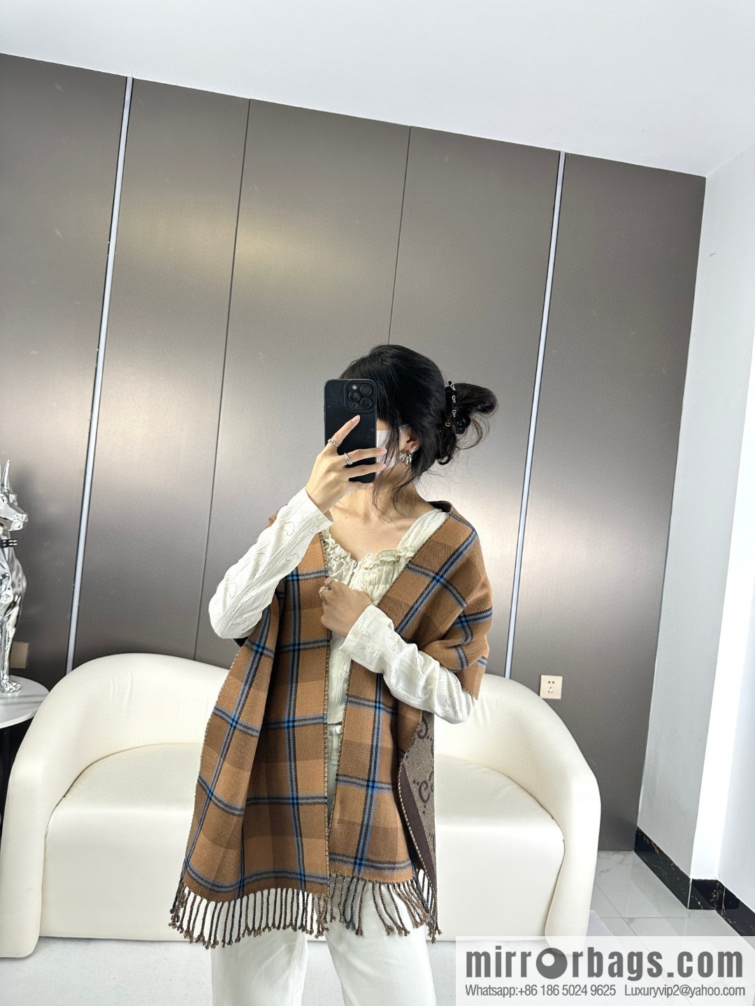 GUCCI autumn and winter new jacquard double-sided scarf