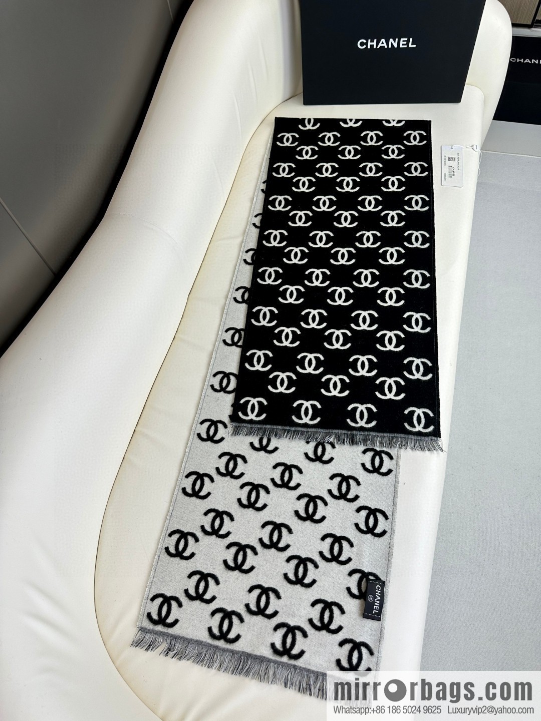 CHANEL classic double-sided scarf shawl