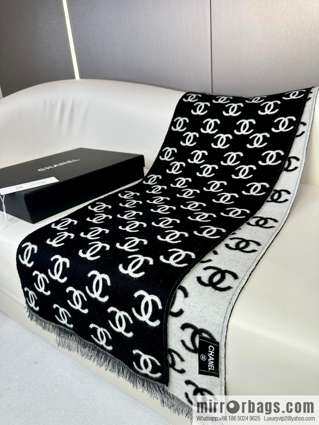 CHANEL classic double-sided scarf shawl