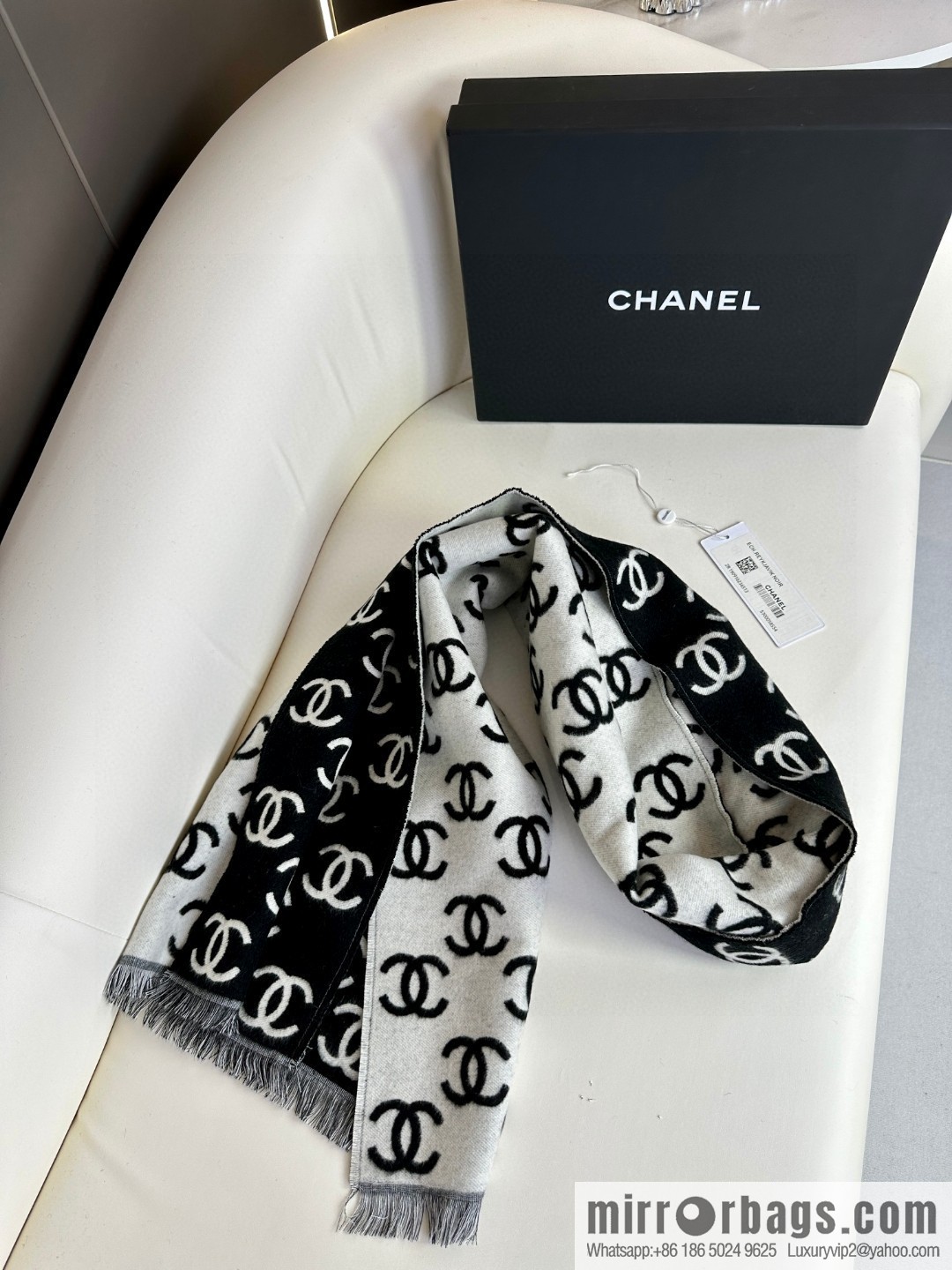 CHANEL classic double-sided scarf shawl