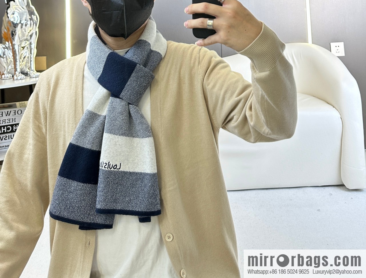 LV Knitted Striped, Unisex Scarf