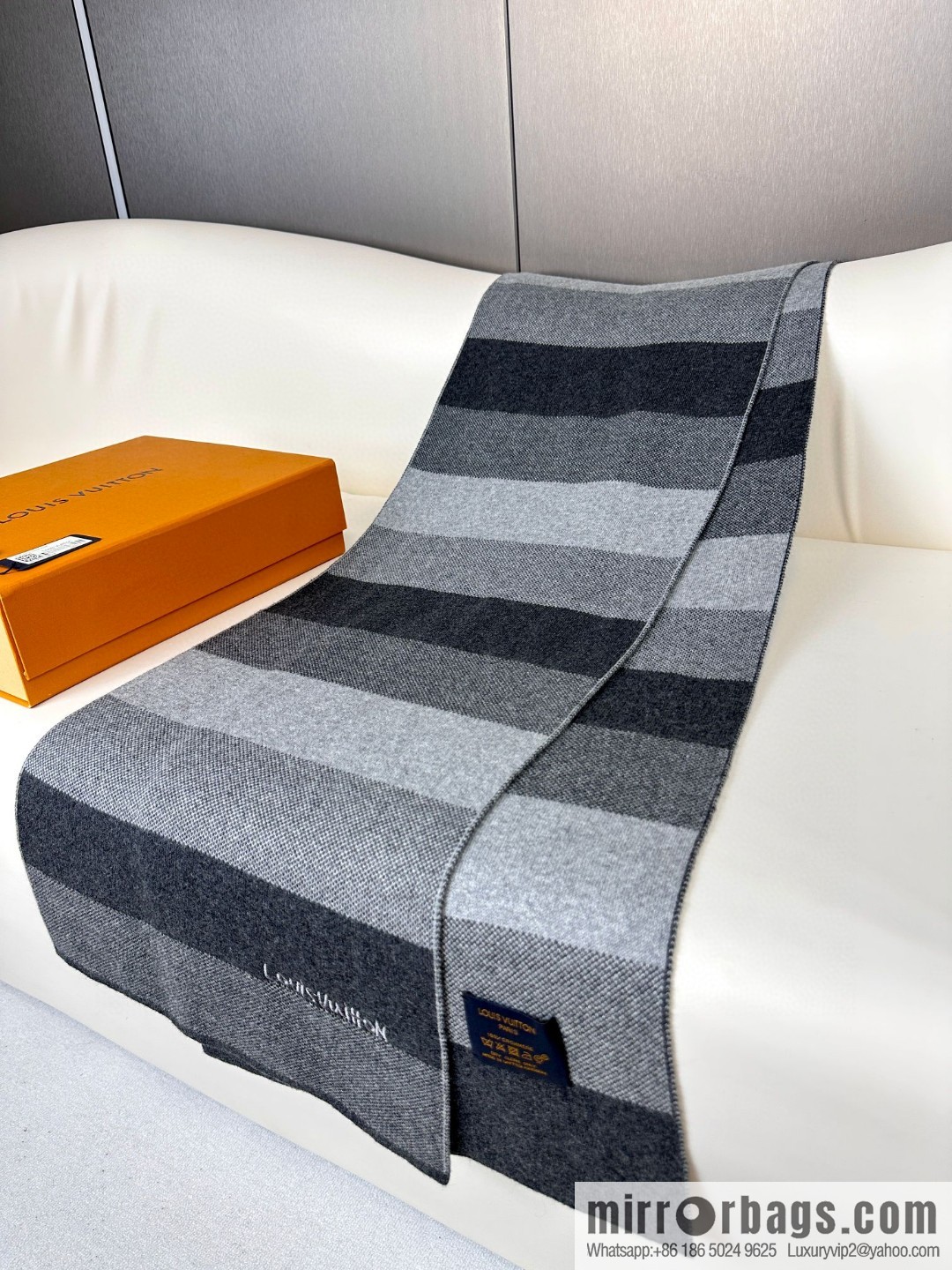 LV Knitted Striped, Unisex Scarf