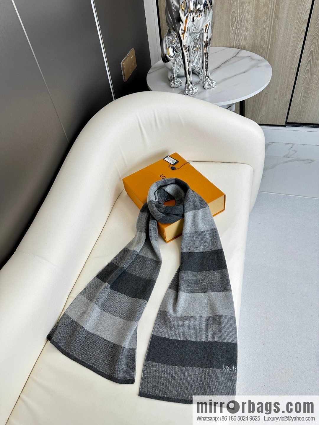 LV Knitted Striped, Unisex Scarf