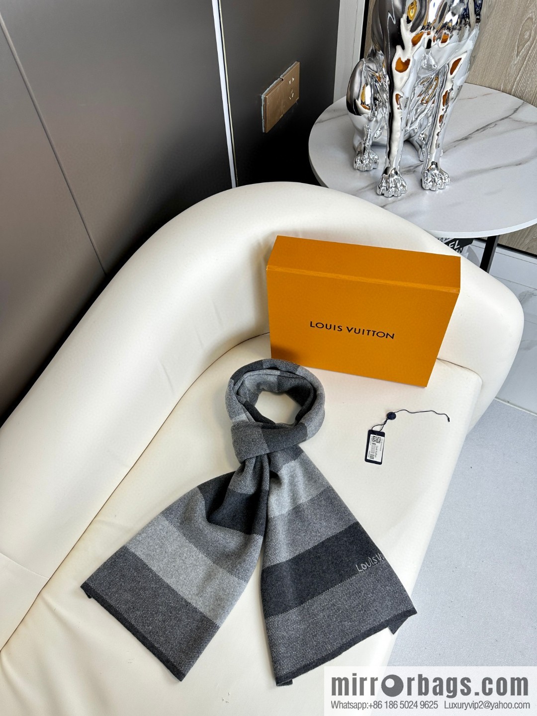 LV Knitted Striped, Unisex Scarf