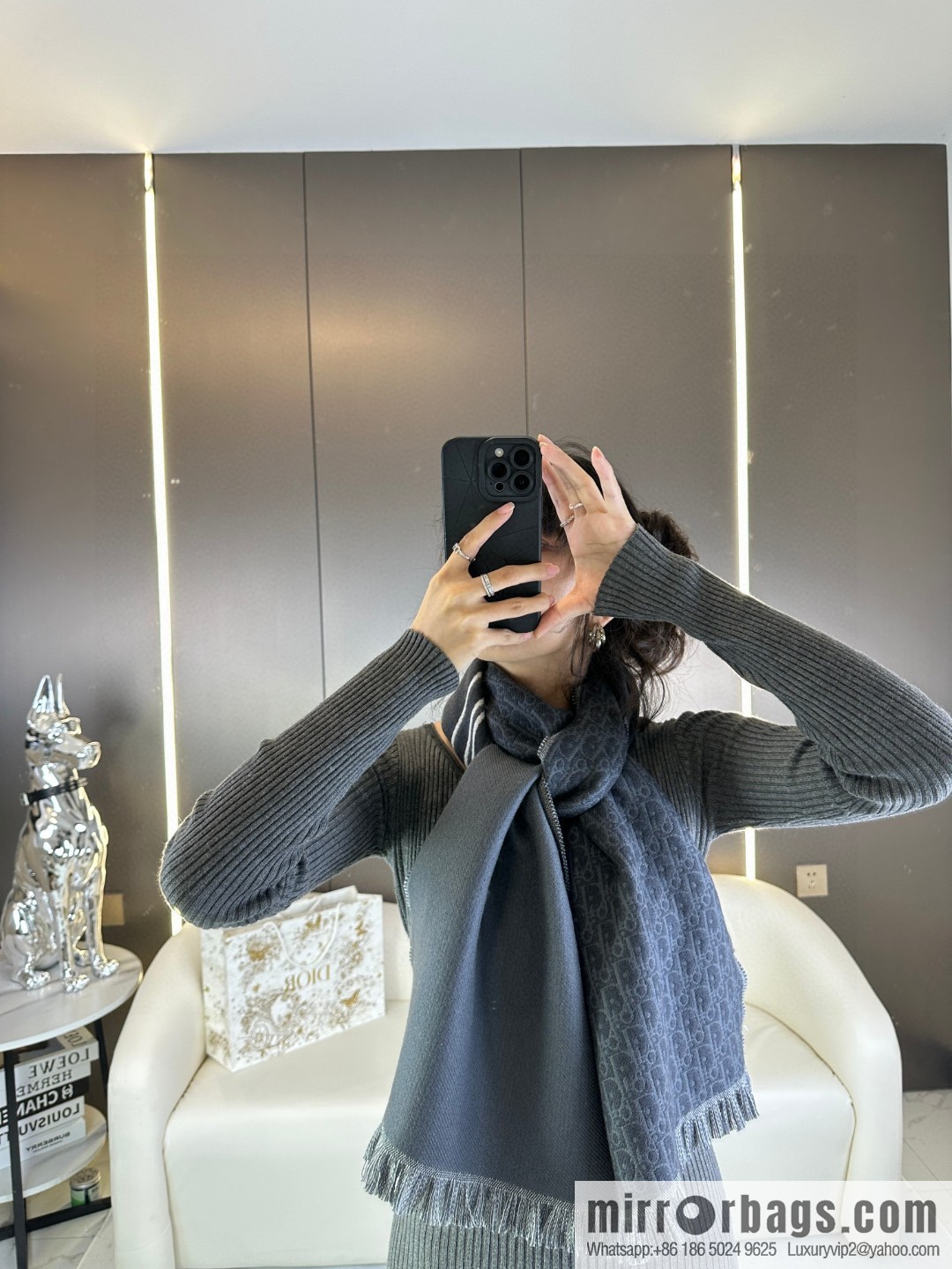 DIOR presbyopia jacquard, high-end men's scarf