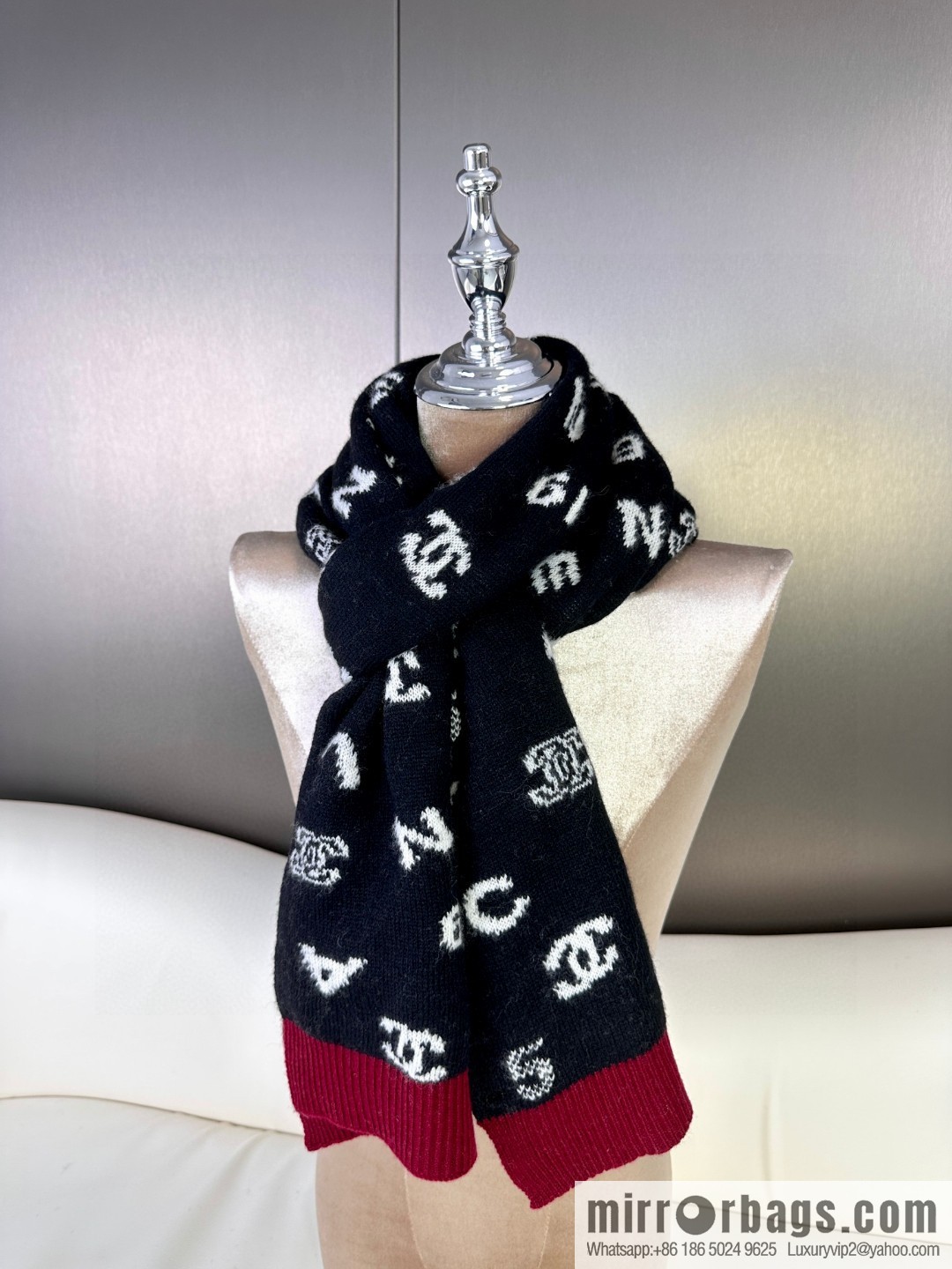 CHANEL counter cashmere scarf