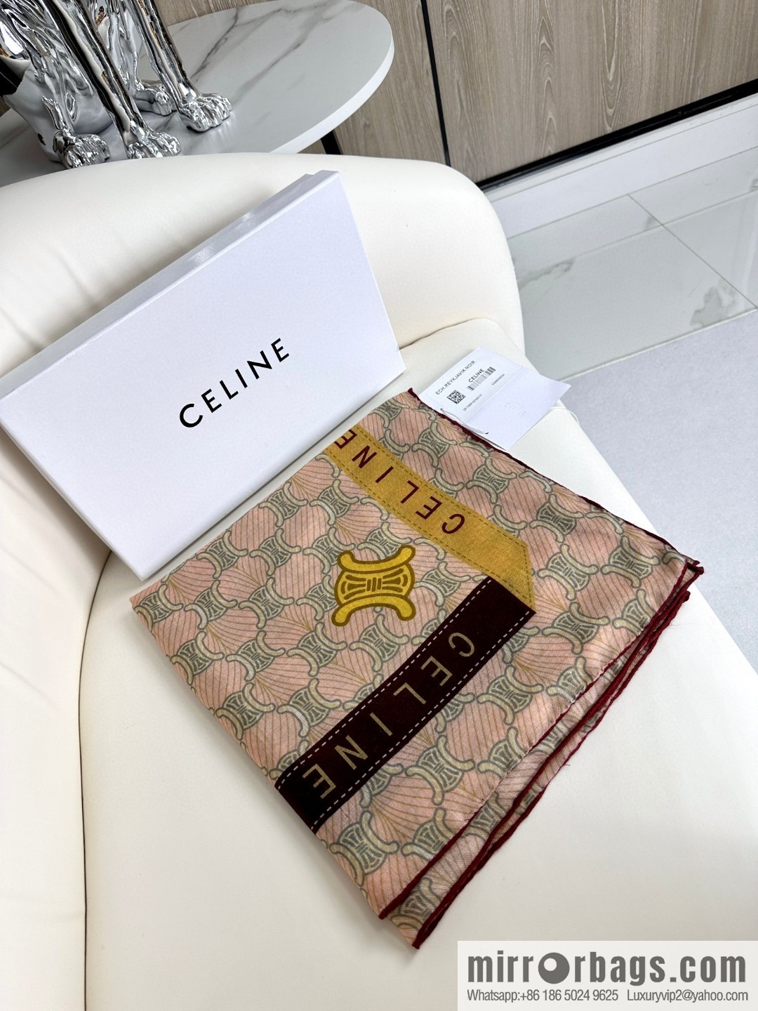 CELINE Arc de Triomphe, cashmere square scarf