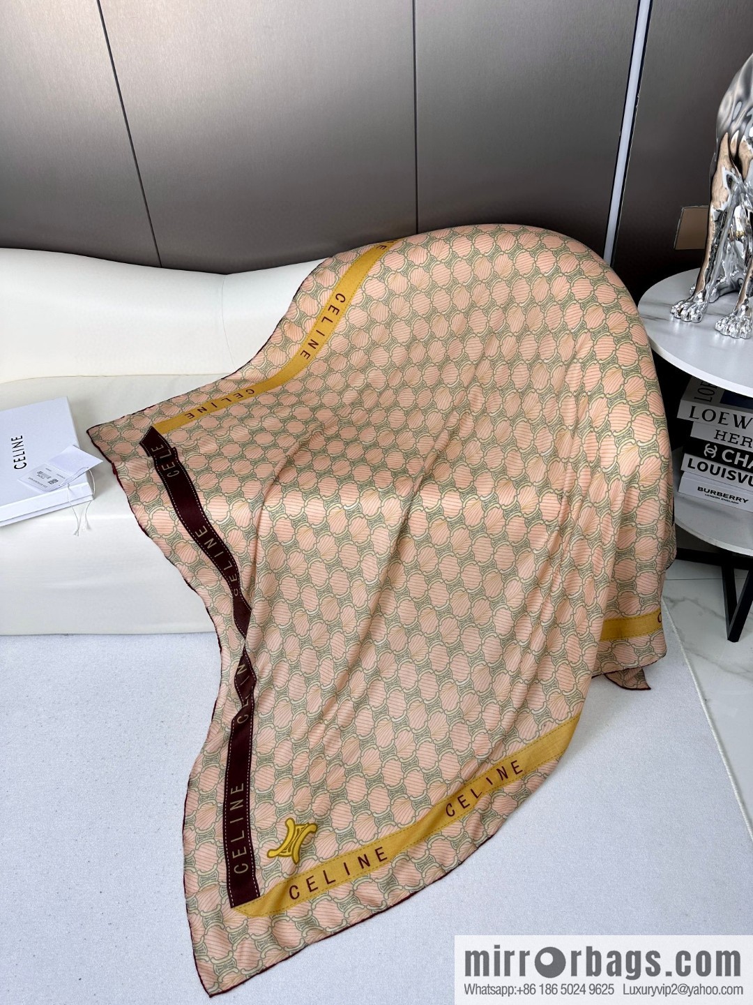 CELINE Arc de Triomphe, cashmere square scarf