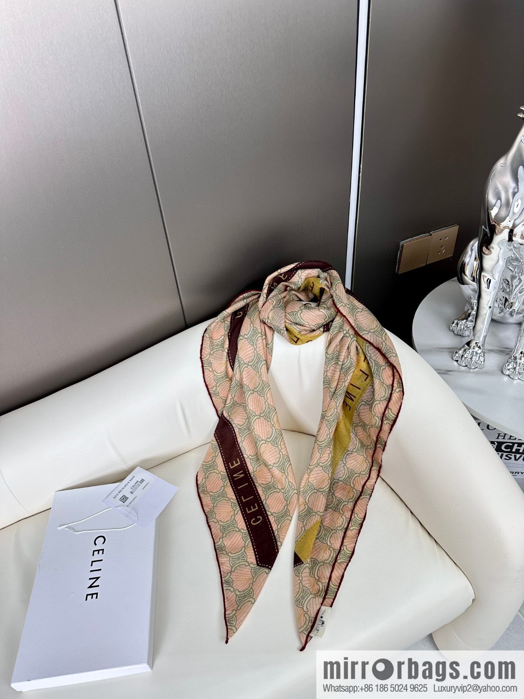 CELINE Arc de Triomphe, cashmere square scarf