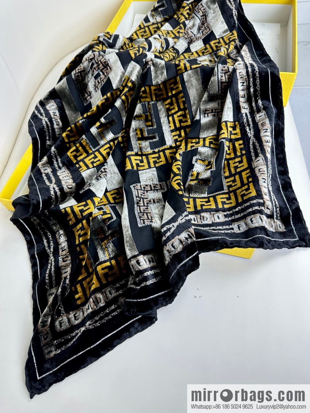 FENDI silk plus cashmere long towel