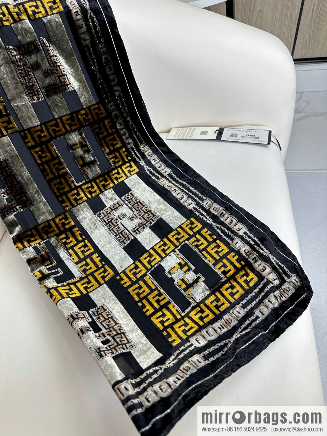 FENDI silk plus cashmere long towel