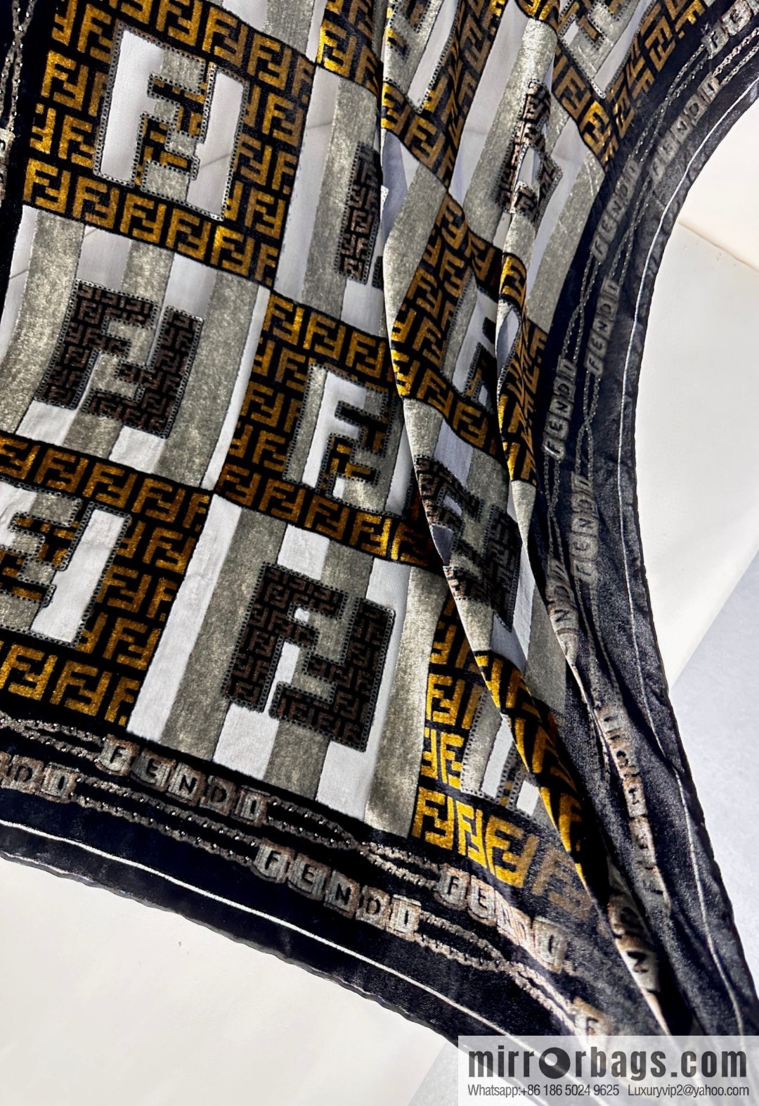 FENDI silk plus cashmere long towel
