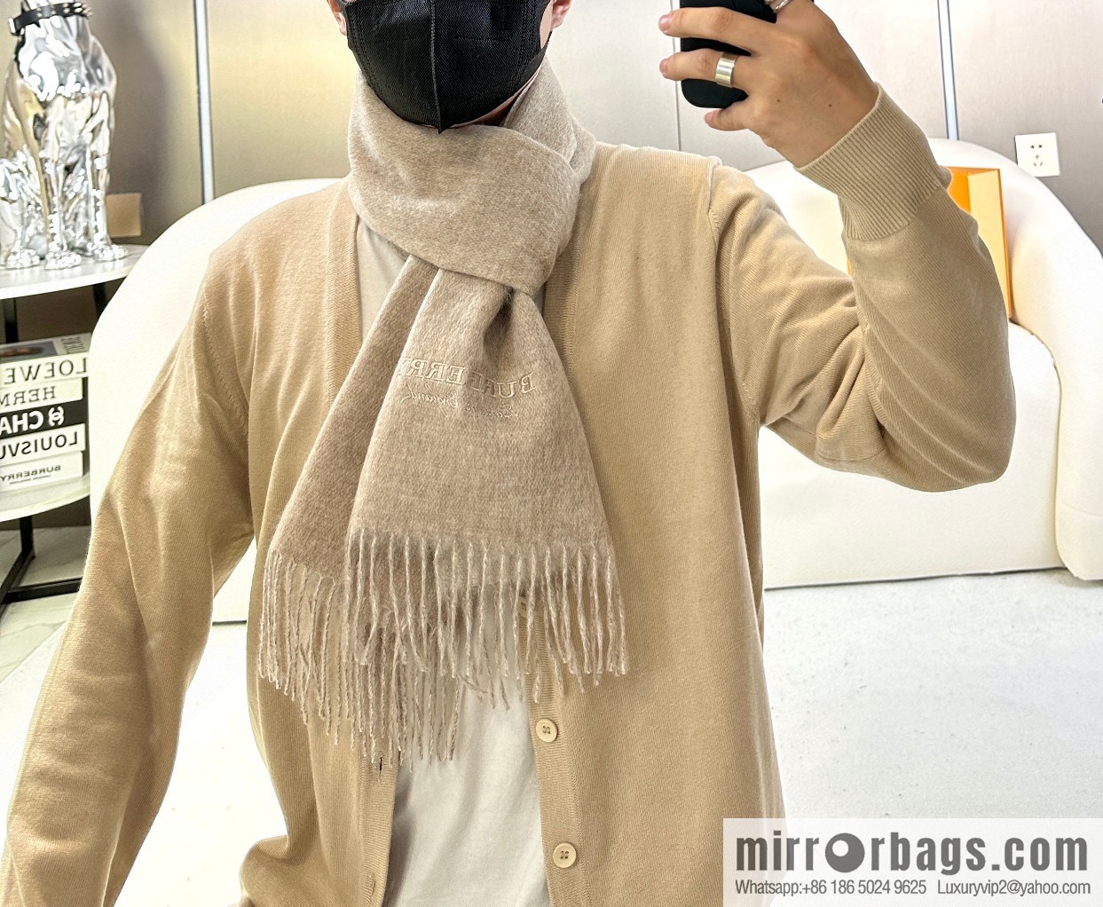 Burberry Burberry 2023 Paris Fashion Show Double Sided Cashmere Scarf