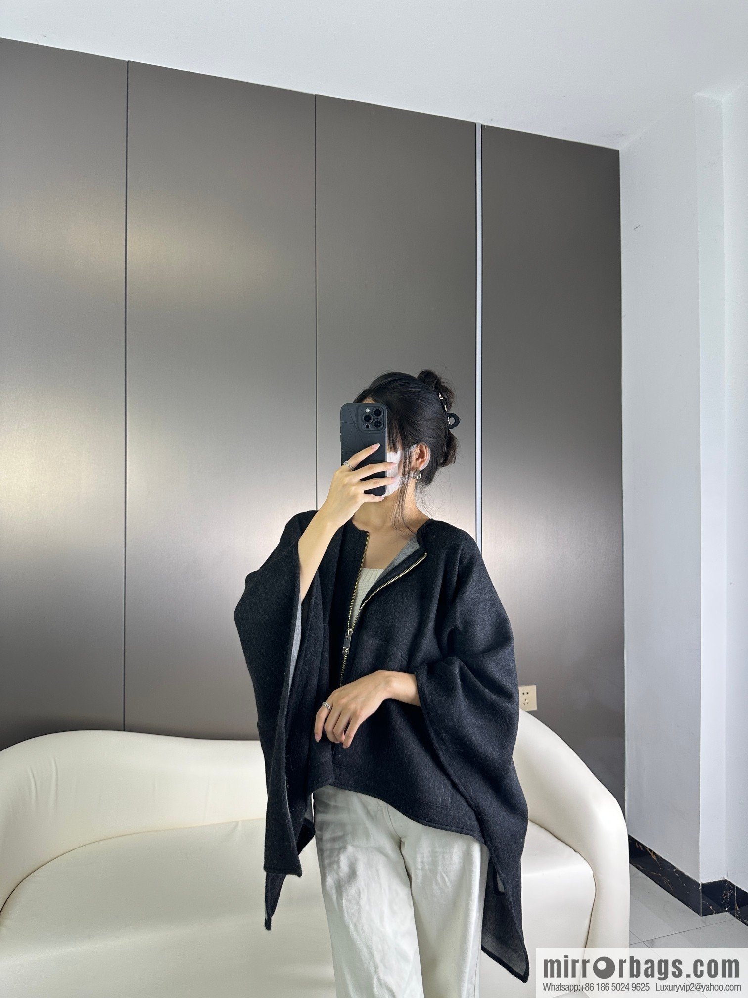 Burberry, Zip Striped Cape Shawl