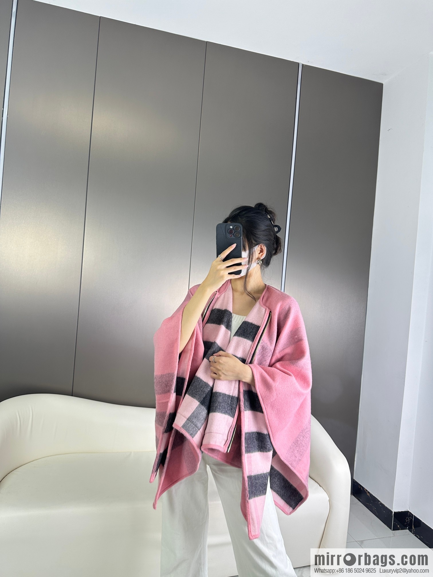 Burberry, Zip Striped Cape Shawl