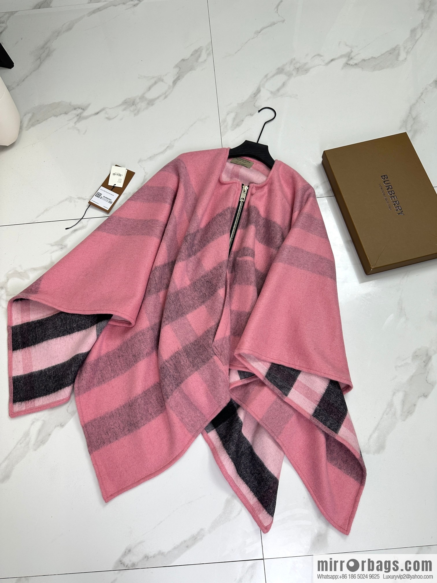 Burberry, Zip Striped Cape Shawl