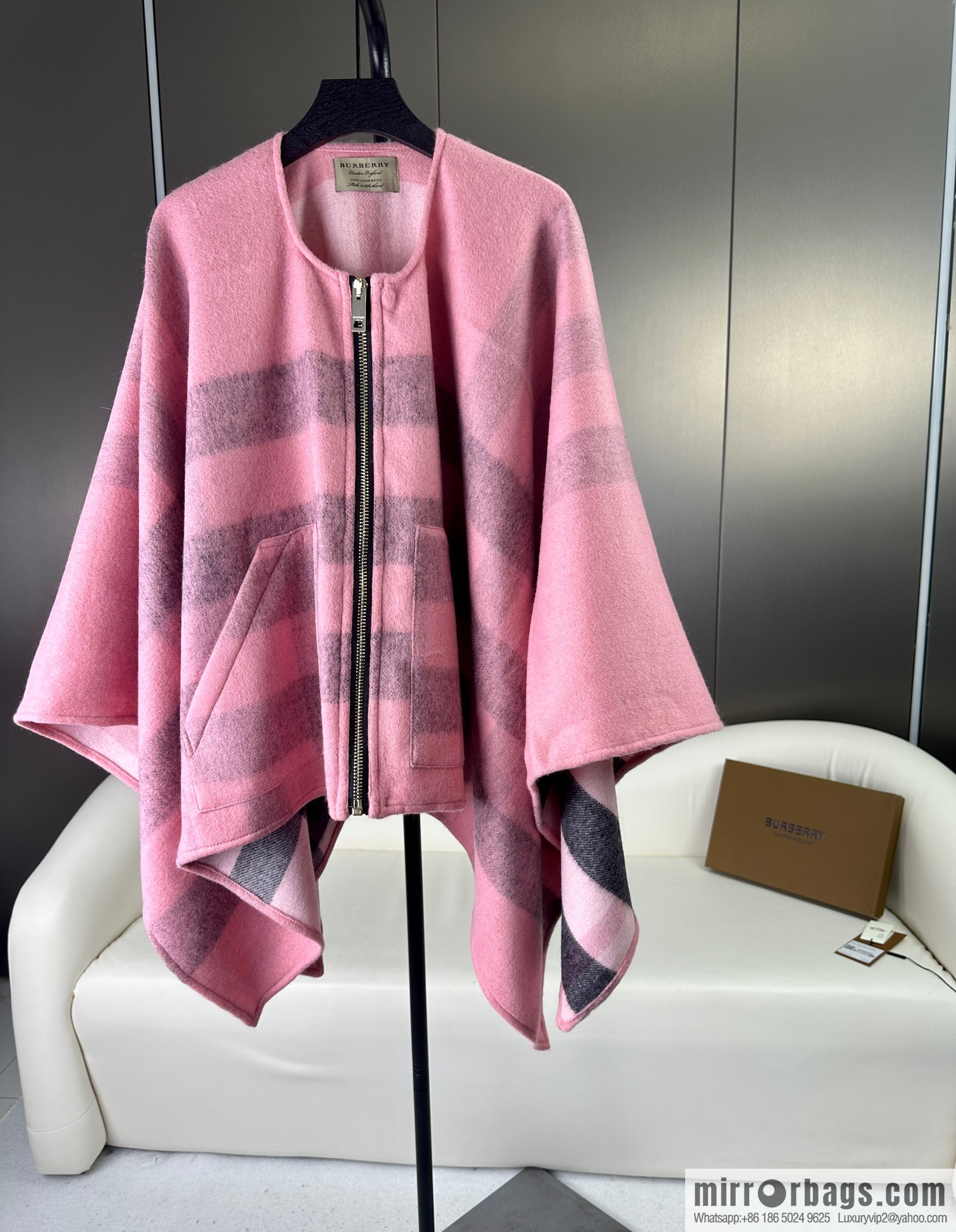 Burberry, Zip Striped Cape Shawl