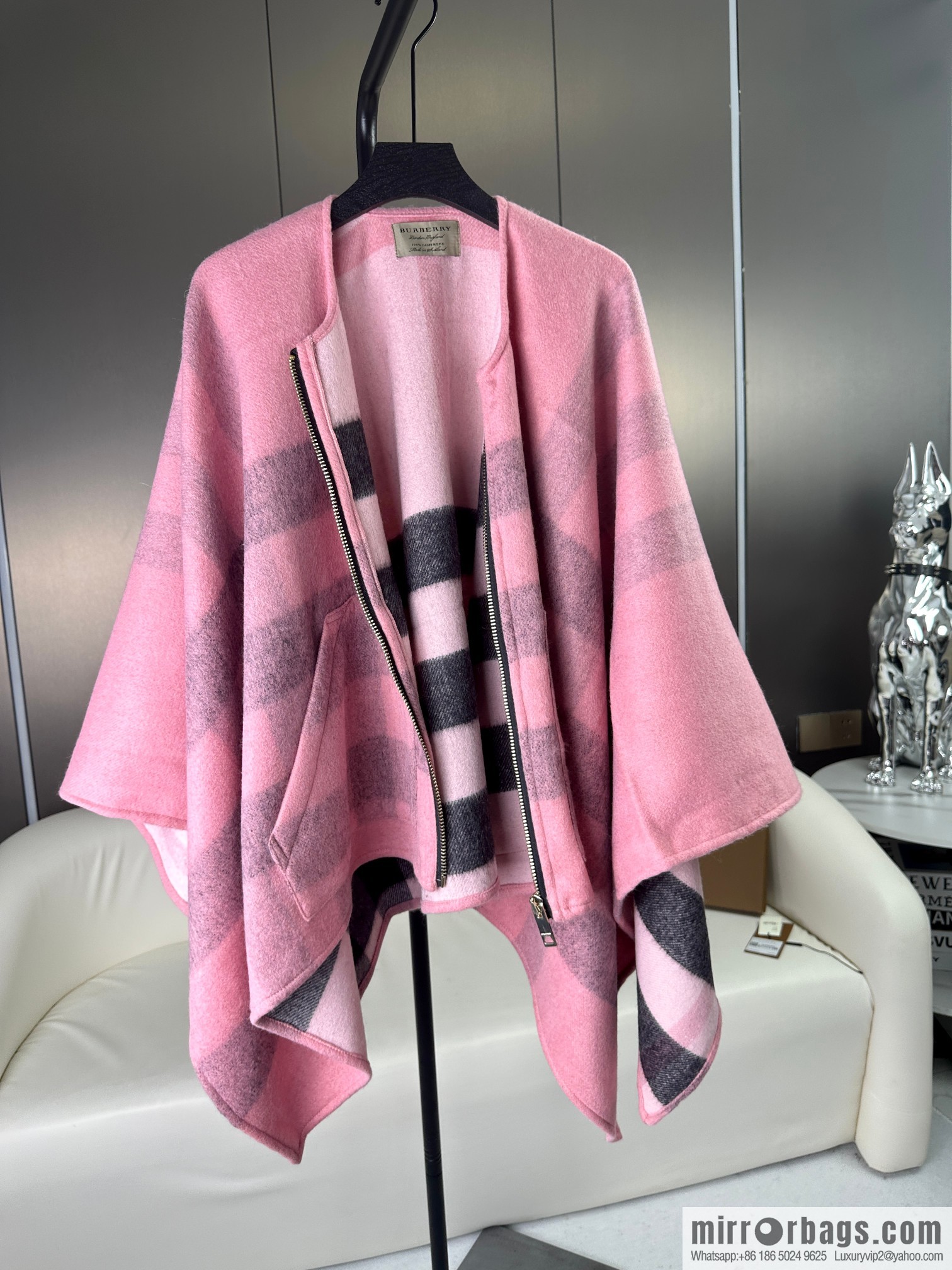 Burberry, Zip Striped Cape Shawl