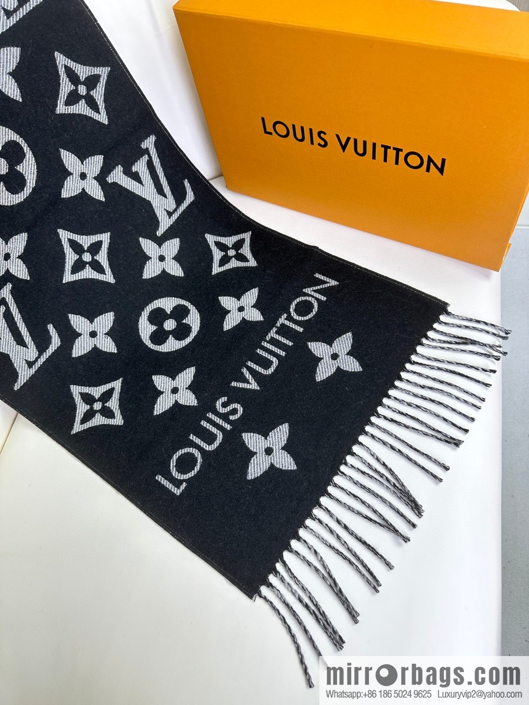 LV Monogram pattern, wool towel