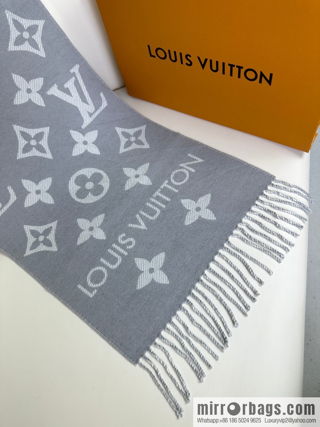 LV Monogram pattern, wool towel