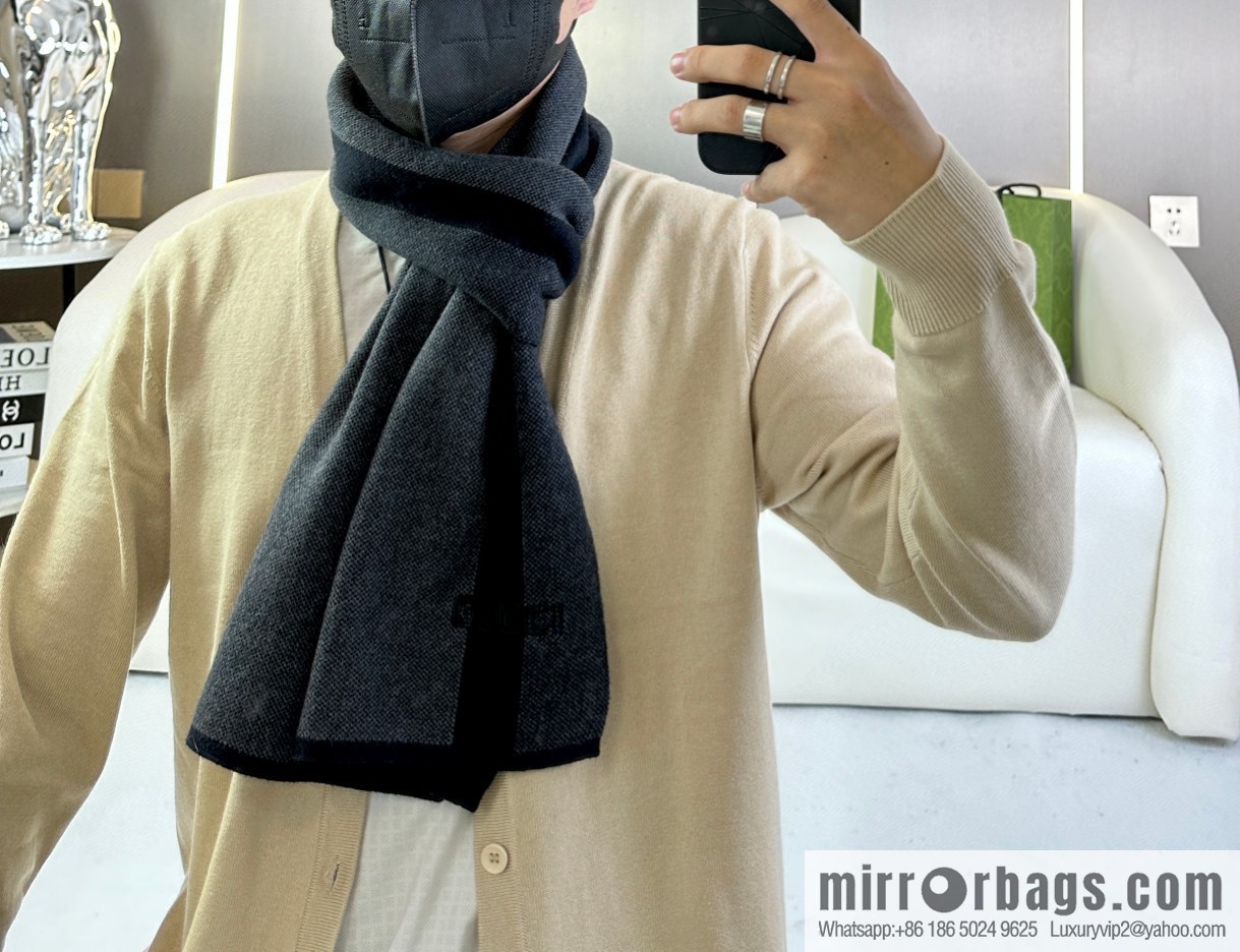 GUCCI classic stripes, imported knitted cashmere, high-end men's scarf