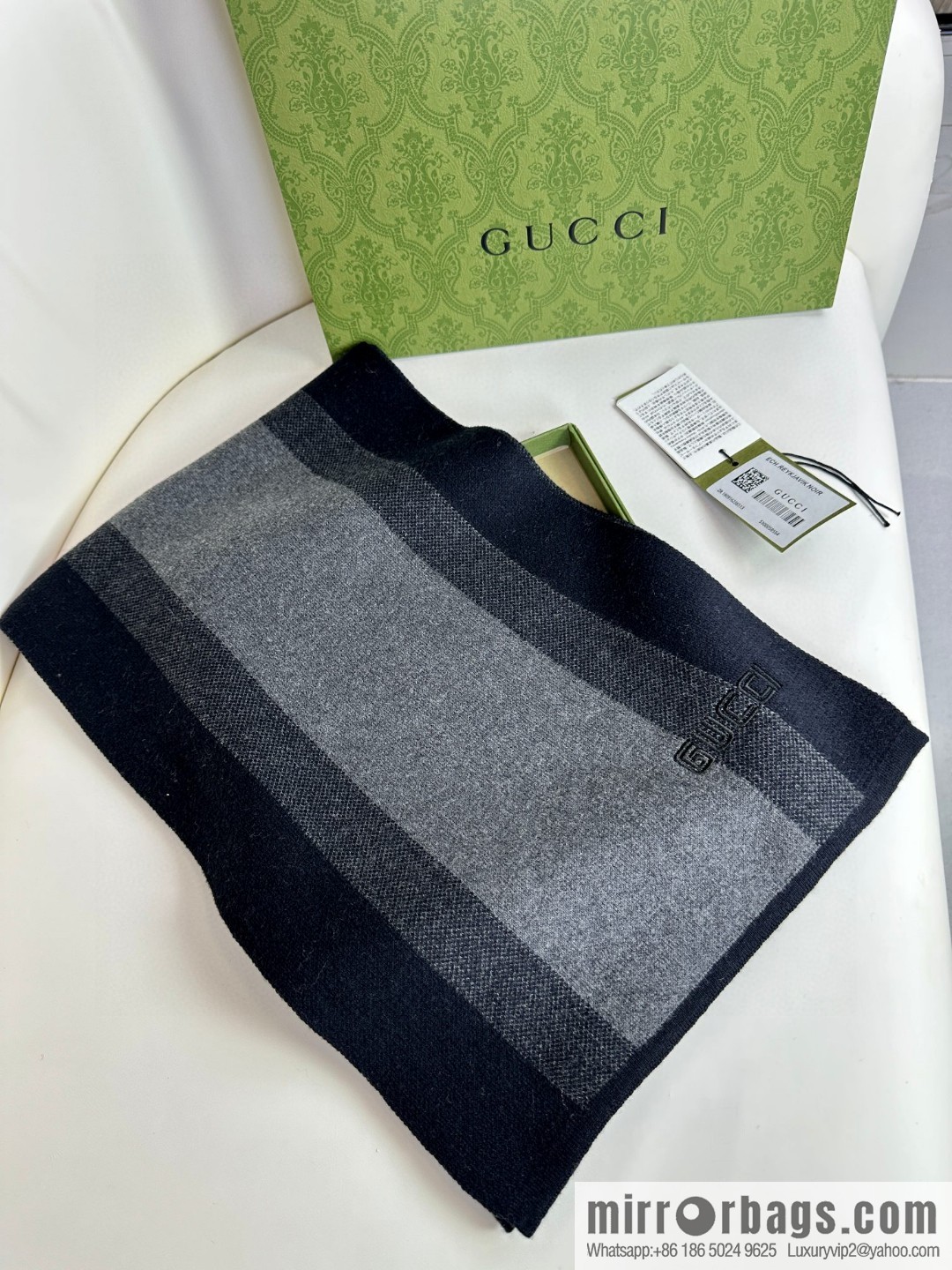 GUCCI classic stripes, imported knitted cashmere, high-end men's scarf