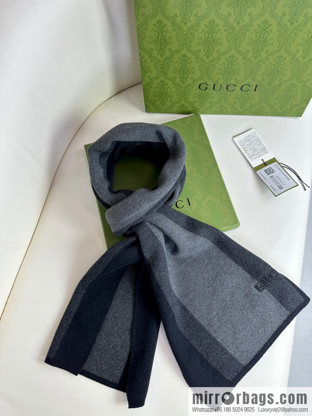 GUCCI classic stripes, imported knitted cashmere, high-end men's scarf